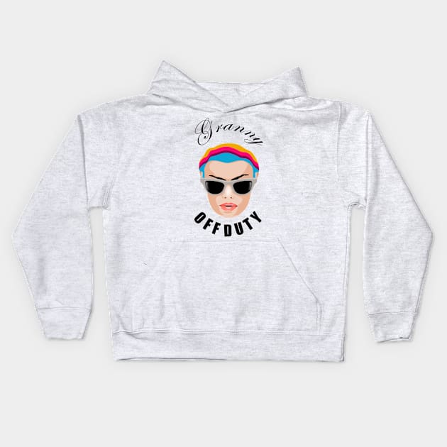 Granny off Duty Kids Hoodie by Womens Art Store